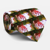 鹿、人間が森のネクタイに入っている ネクタイ (ロール)