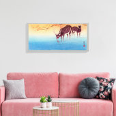 鹿,小原古邨鹿，大原小村，浮世絵 キャンバスプリント (インサイチュ (リビング))