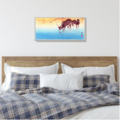 鹿,小原古邨鹿，大原小村，浮世絵 キャンバスプリント (インサイチュ (寝室))