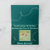 鹿、尾を立てた鹿、おもしろい誕生日 カード (内部)