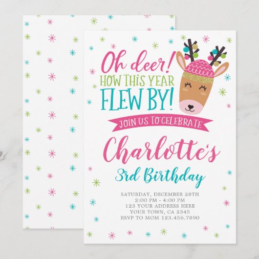 鹿 招待状 (正面/裏面)