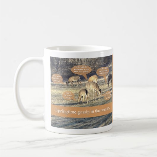 鹿"春のゴシップin the country" Mug コーヒーマグカップ (左)