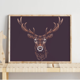 鹿 | 森の動物 鹿 壁掛け印刷 ポスター