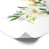 鹿、森林動物、防峰、紫色の花 ポスター (角)