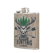 鹿 猟師 狩猟者 ADD NAME 弓狩猟 ロッジ キャビン フラスク (左)