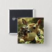 鹿 缶バッジ (正面&裏面)