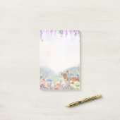 鹿、蝶、ライラック、春の花 ポストイット (デスク上)