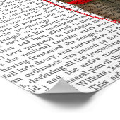 鹿（赤い上帽子と口ひげ） ポスター (角)