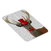 鹿（赤い上帽子と口ひげ） マグネット (右側)