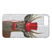 鹿（赤い上帽子と口ひげ） Case-Mate iPhoneケース (裏面(横))