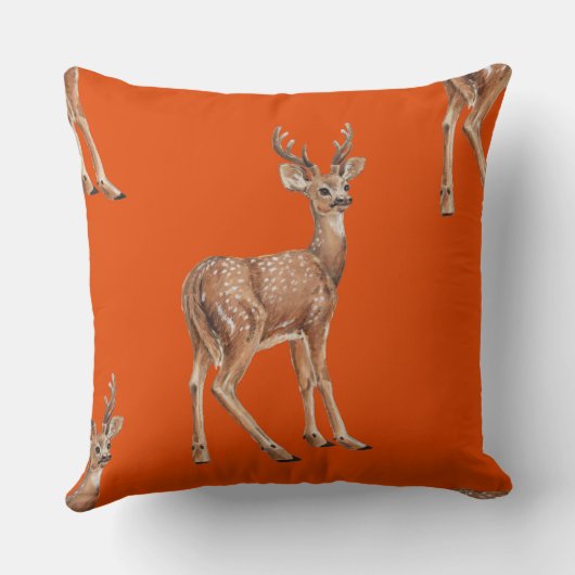 鹿（赤） クッション (裏面)
