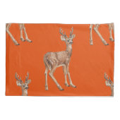 鹿（赤） 枕カバー (裏面-左)