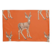 鹿（赤） 枕カバー (正面左)