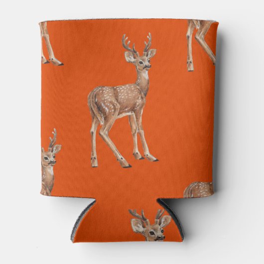 鹿（赤） 缶クーラー (正面)