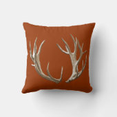 鹿〔雄ジカの〕枝角オレンジアニマル自然装飾用クッション クッション (裏面)