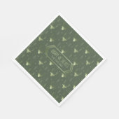 鹿〔雄ジカの〕枝角クリスマスパターングリーンID861 スタンダードランチョンナプキン (角)