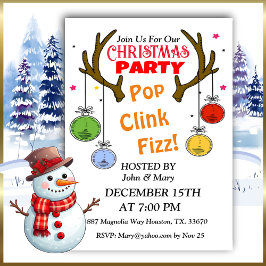 鹿〔雄ジカの〕枝角クリスマス招待状 招待状