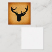 鹿〔雄ジカの〕枝角シルエット素朴ヴィンテージバック鹿 ノートカード (正面/裏面)