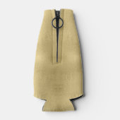 鹿〔雄ジカの〕枝角シルエット&スノーフレーク金ゴールドID861 ボトルクーラー (裏面)