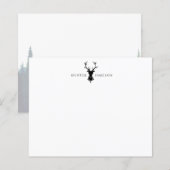 鹿〔雄ジカの〕枝角スタグヘッド |ブラックグレーモノグラム (正面/裏面)