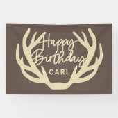 鹿〔雄ジカの〕枝角ハッピーバースデーカスタム 横断幕 (横)