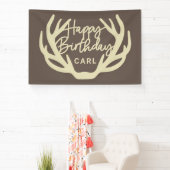 鹿〔雄ジカの〕枝角ハッピーバースデーカスタム 横断幕 (インサイチュ)