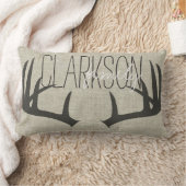 鹿〔雄ジカの〕枝角パーソナライズされた可逆腰枕 ランバークッション (ブランケット)