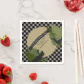 鹿〔雄ジカの〕枝角ランバージャックチェック男の赤ちゃんシャワー スタンダードカクテルナプキン (インサイチュ)