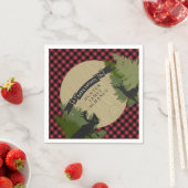 鹿〔雄ジカの〕枝角ランバージャックプレイド男の赤ちゃんシャワー スタンダードカクテルナプキン (インサイチュ)