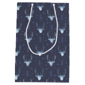 鹿〔雄ジカの〕枝角矢印クリスマスパターンV2 Bl ID861 ミディアムペーパーバッグ (裏面)