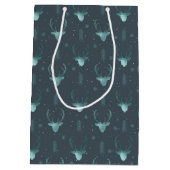 鹿〔雄ジカの〕枝角矢印クリスマスパターンV2 Tl ID861 ミディアムペーパーバッグ (裏面)