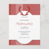 鹿〔雄ジカの〕枝角素朴レッドタータンチェック ポストカード (正面)