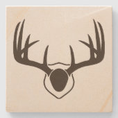 鹿〔雄ジカの〕枝角素朴狩りサンドストーンコースター ストーンコースター (正面)