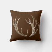 鹿〔雄ジカの〕枝角褐色動物自然装飾用クッション クッション (裏面)