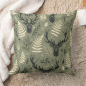 鹿〔雄ジカの〕枝角&シダ クッション (ブランケット)