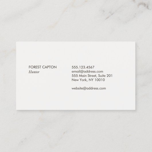 鹿〔雄ジカの〕枝角 名刺 (裏面)