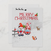 鹿、鳥、リスとクリスマスカード格言 シーズンカード (正面/裏面)