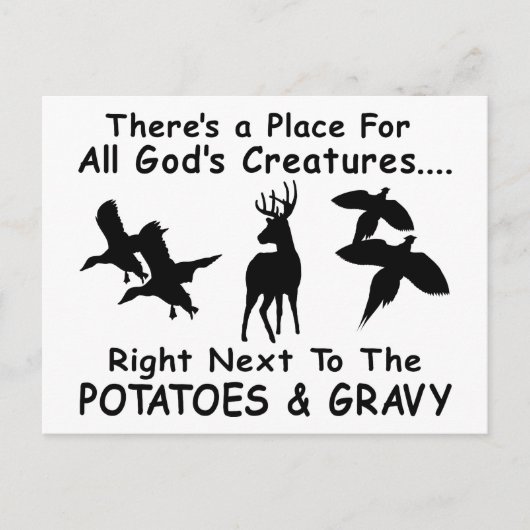 鹿・鴨・キジ狩り ポストカード (正面)