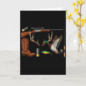 鹿 鴨 魚 狩猟 こんにちは 狩猟シーズン キリスト カード (黄色い花)