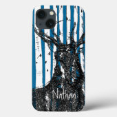 鹿/鹿の樺の木ツリーの個人用電話ケース Case-Mate iPhoneケース (裏面)