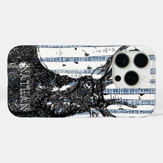 鹿/鹿樺の木ツリーあなたの名前または引用文 Case-Mate iPhoneケース (裏面 (横))