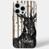 鹿/鹿樺の木ツリーリネン個人用iphoneケース Case-Mate iPhoneケース (裏面)