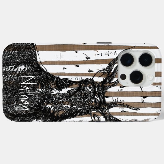 鹿/鹿樺の木ツリーリネン個人用iphoneケース Case-Mate iPhoneケース (裏面 (横))