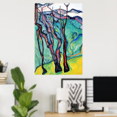 麓の木々の枠なし ポスター (ホームオフィス)