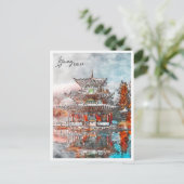 麗江中国トラベルプレイスウォーターカラー ポストカード (スタンド正面)