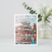 麗江中国有名な旅行水のカラースケッチ ポストカード (スタンド正面)