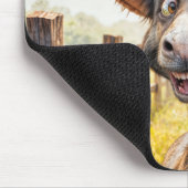 麦おもしろいわら帽子をかぶったロバ マウスパッド (コーナー)