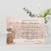 麦と花のさびたミルク缶 ウェディング 招待状 (スタンド正面)