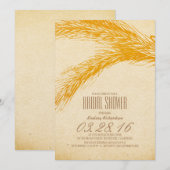 麦のクラシックな結婚式前祝賀会の招待状 招待状 (正面/裏面)