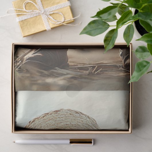 麦わらお洒落帽子のデコップファームピゲ 薄葉紙 (ギフト)